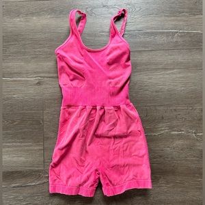 Pink summer romper one piece size small/medium